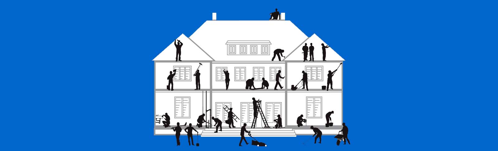 Haus mit Hsndwerker